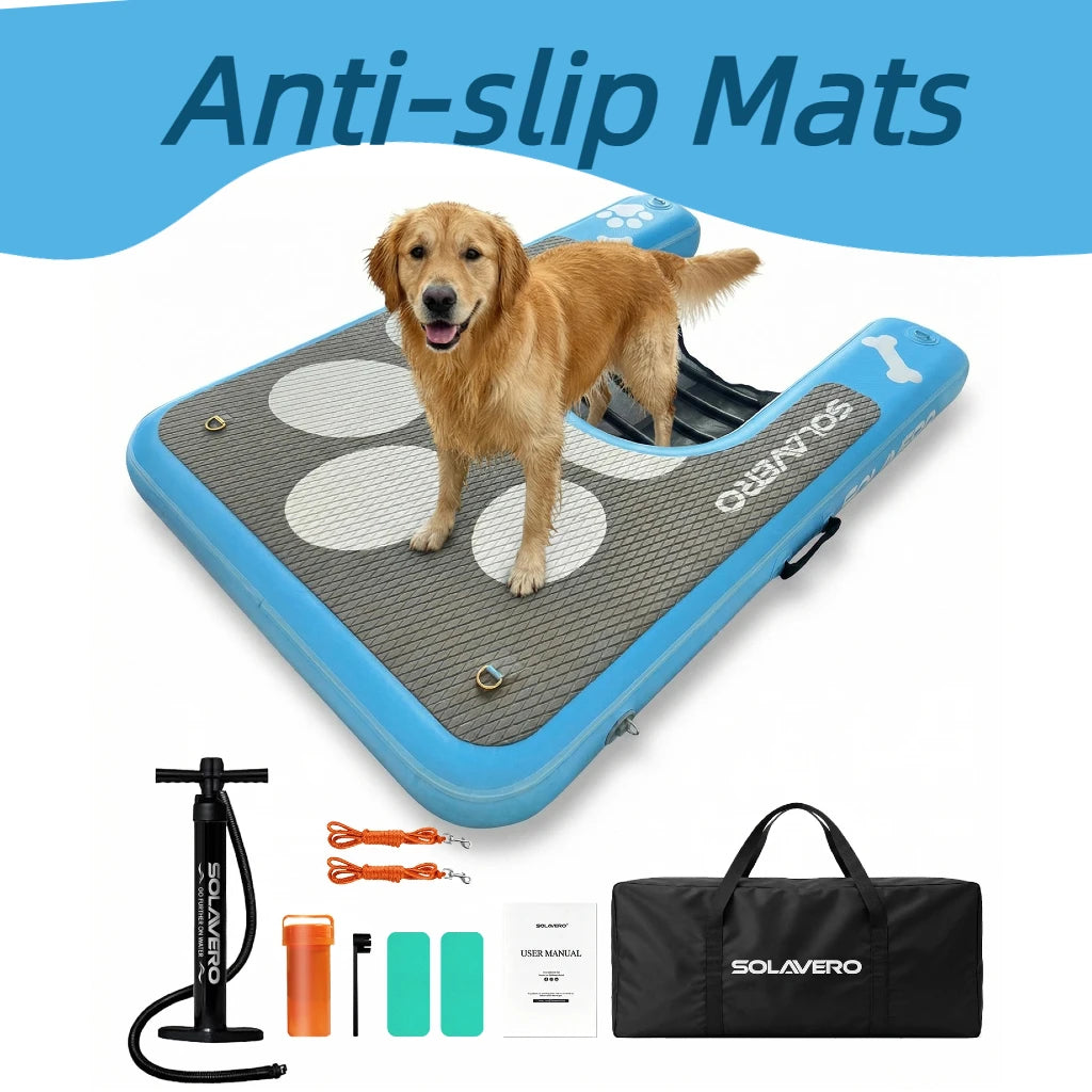 Inflatable Dog Water Ramp With Pump And Carry Bag Set