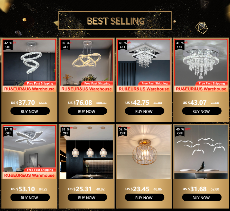 GreeLustr Modern Minimalist Dimmable LED Crystal Chandelier With Remote