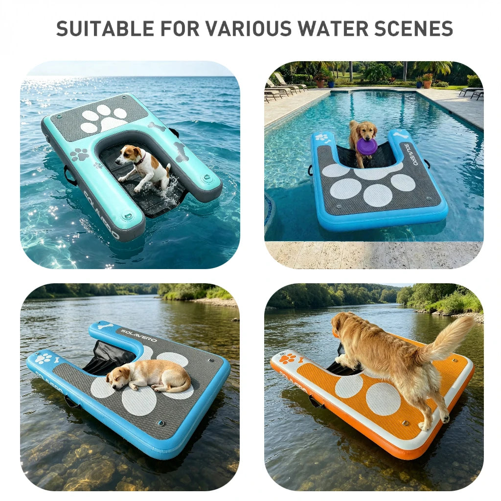 Inflatable Dog Water Ramp With Pump And Carry Bag Set