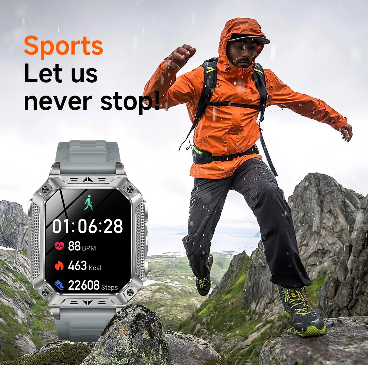 GPS Smart Watch AMOLED 1400mAh Waterproof Fitness Tracker Bluetooth Call