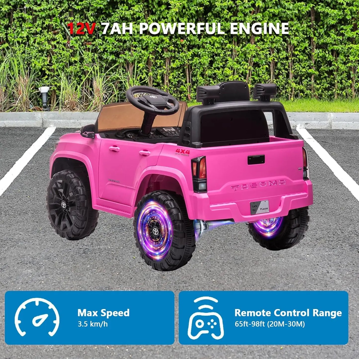 HiMISS 12V Kids Ride On Car With Remote And LEDHeadlights