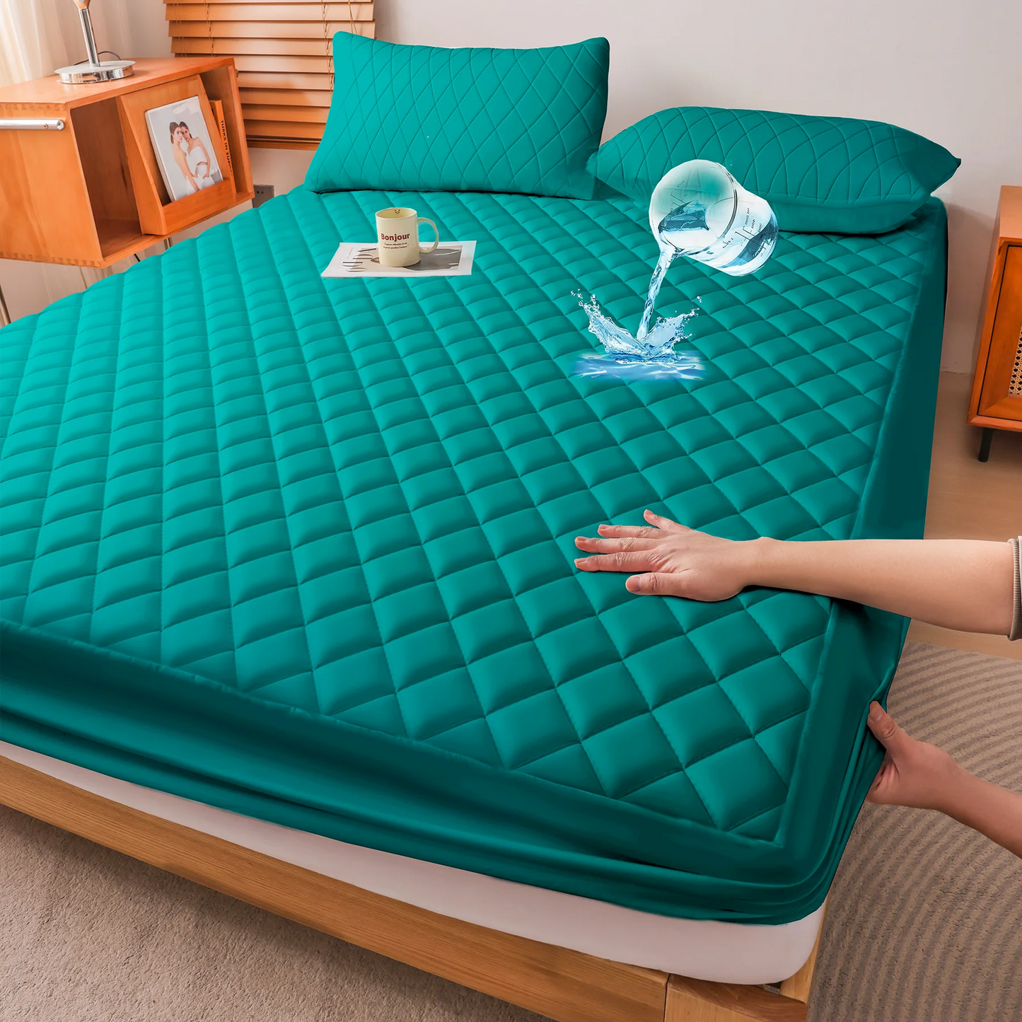 Waterproof Mattress Protector, Skin Friendly Quilted Cover With Deep Pocket