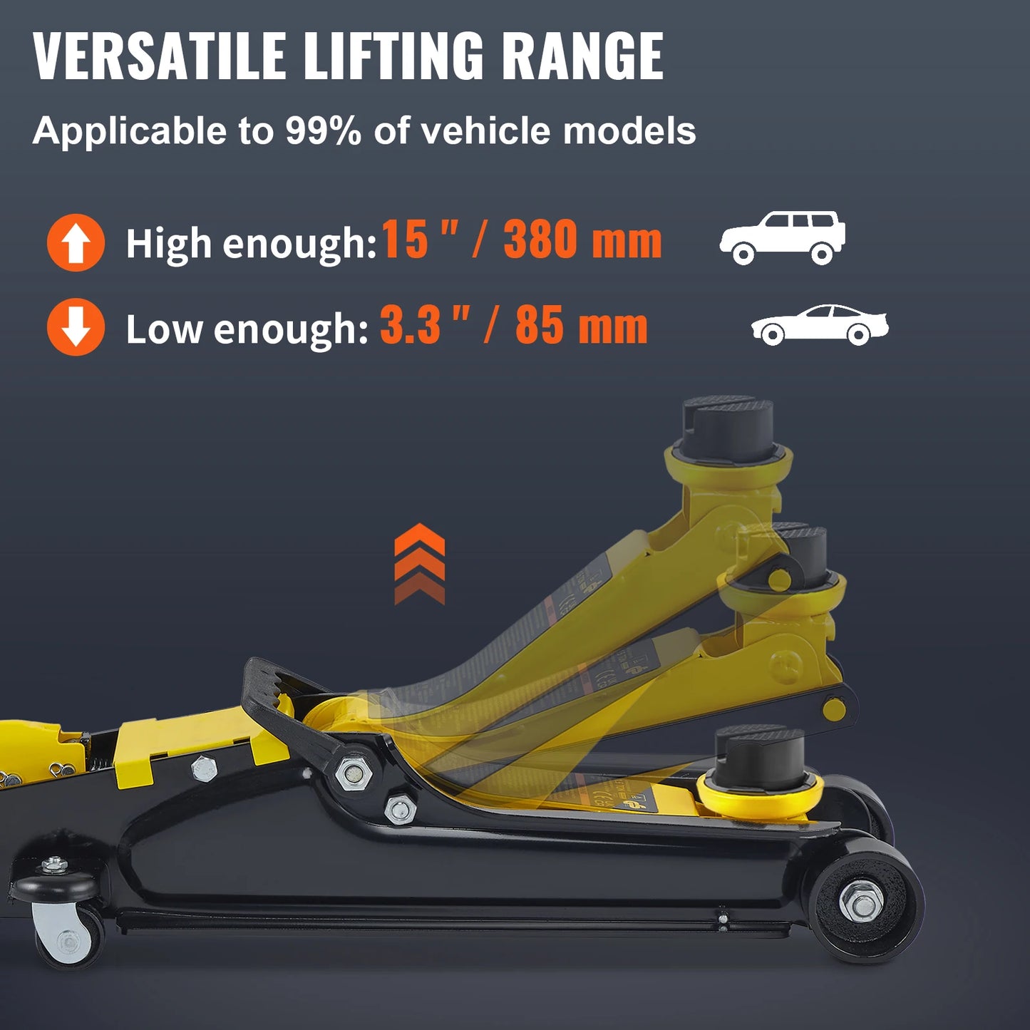 SucceBuy Steel Hydraulic Floor Jack With Low Profile Design