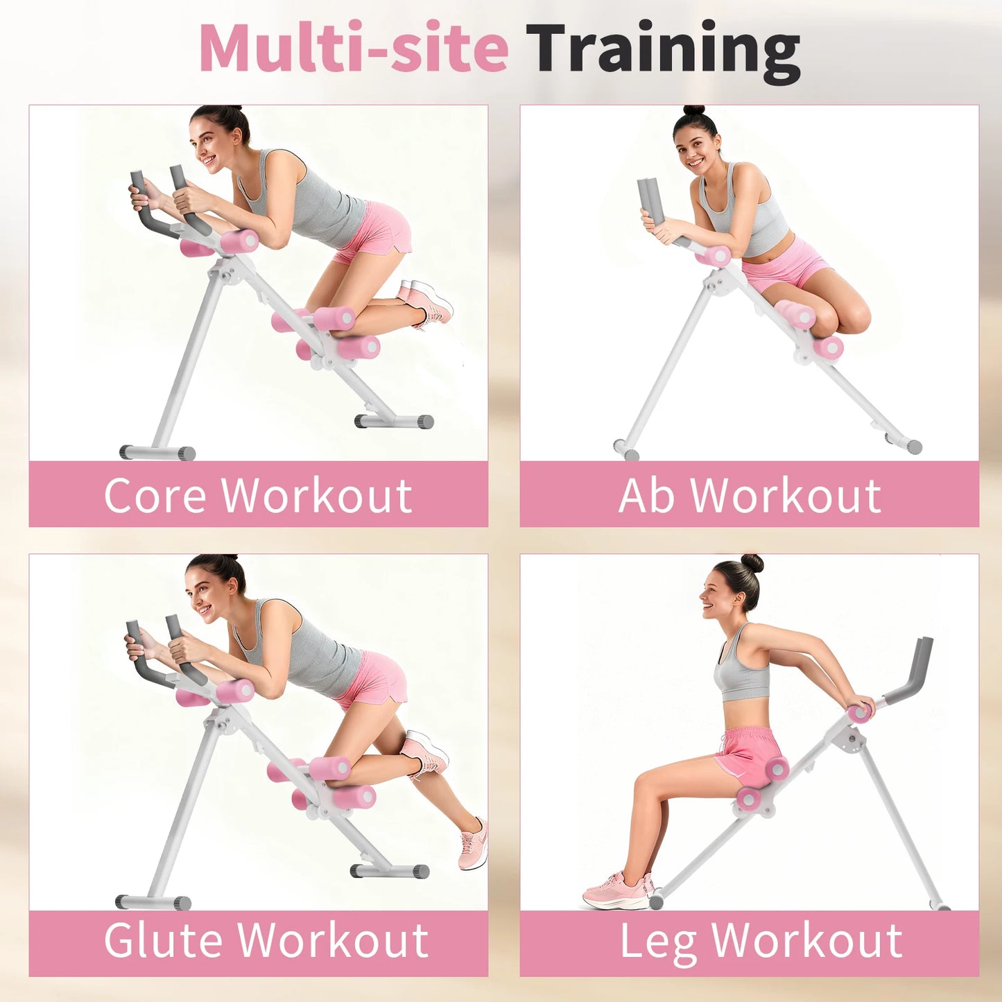 Foldable Ab Machine Core Workout Equipment 4 Level Waist Toner 250 Lb Capacity