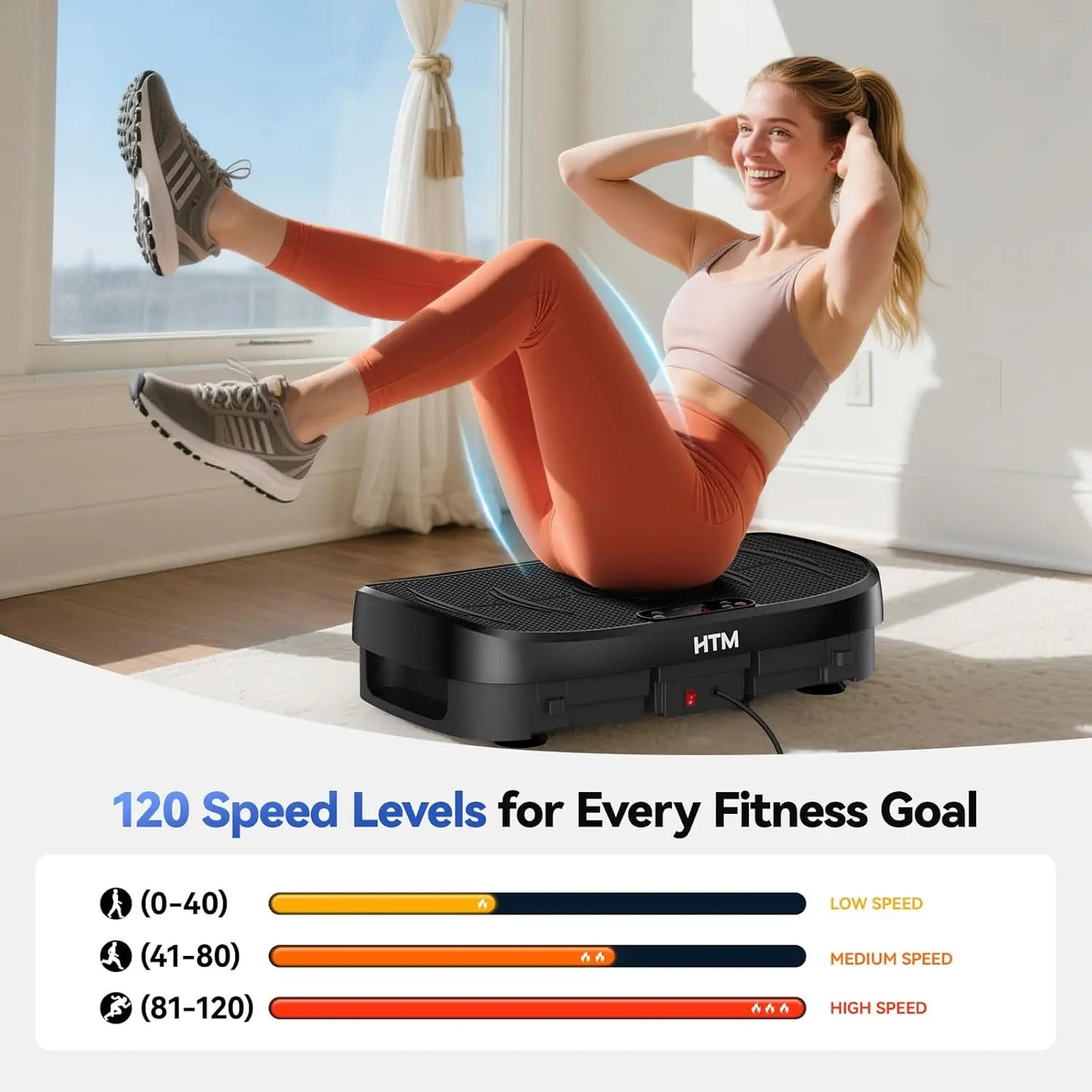 HTM Vibration Plate Multifunction Trainer for Home Gym 330lb
