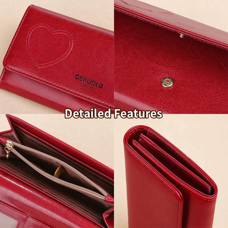 GERUOLA RFID Anti Theft Long Wallet With Demagnetization