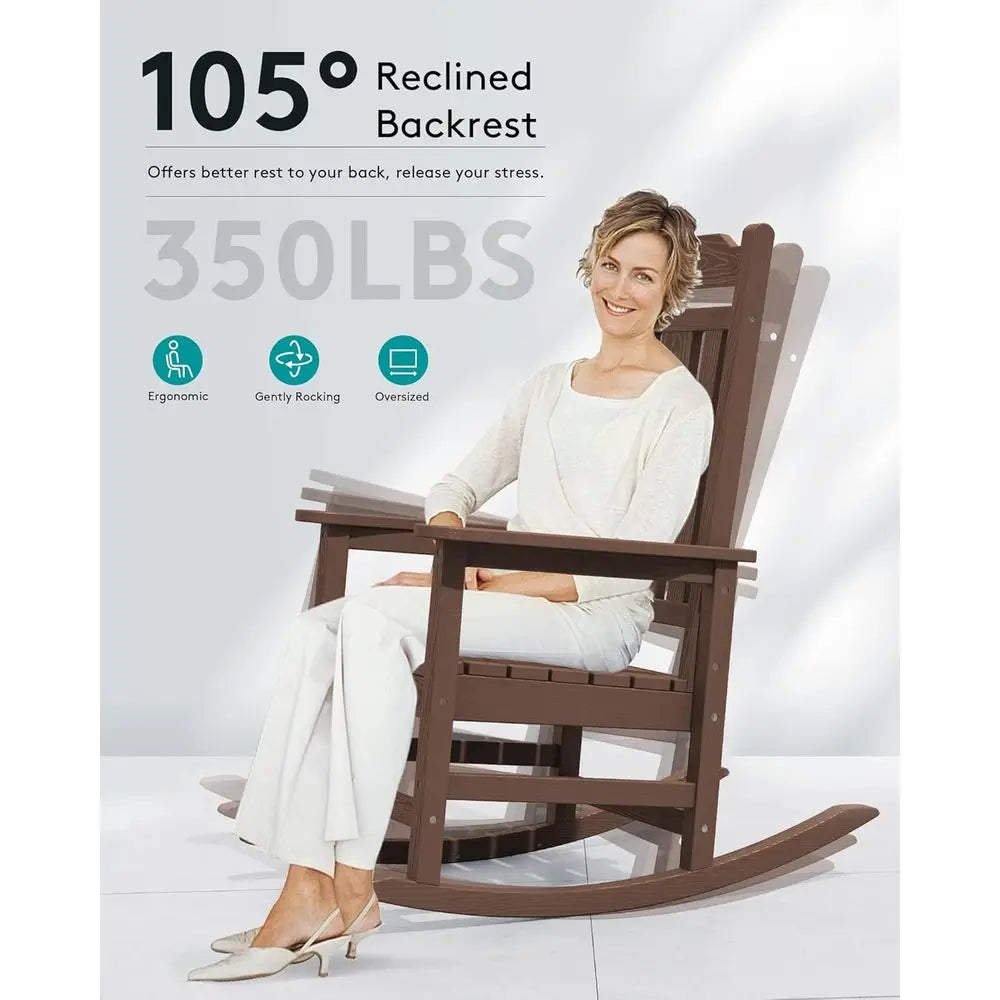 HDPE Oversized Outdoor Rocking Chair For Patio And All Weather