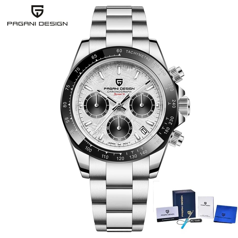 PAGANI DESIGN 1644 Men's Quartz Chronograph Luxury Stainless Steel Watch