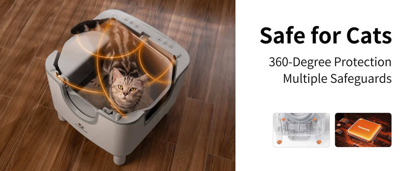 Furoomate F6 Self Cleaning Open Top Cat Litter Box