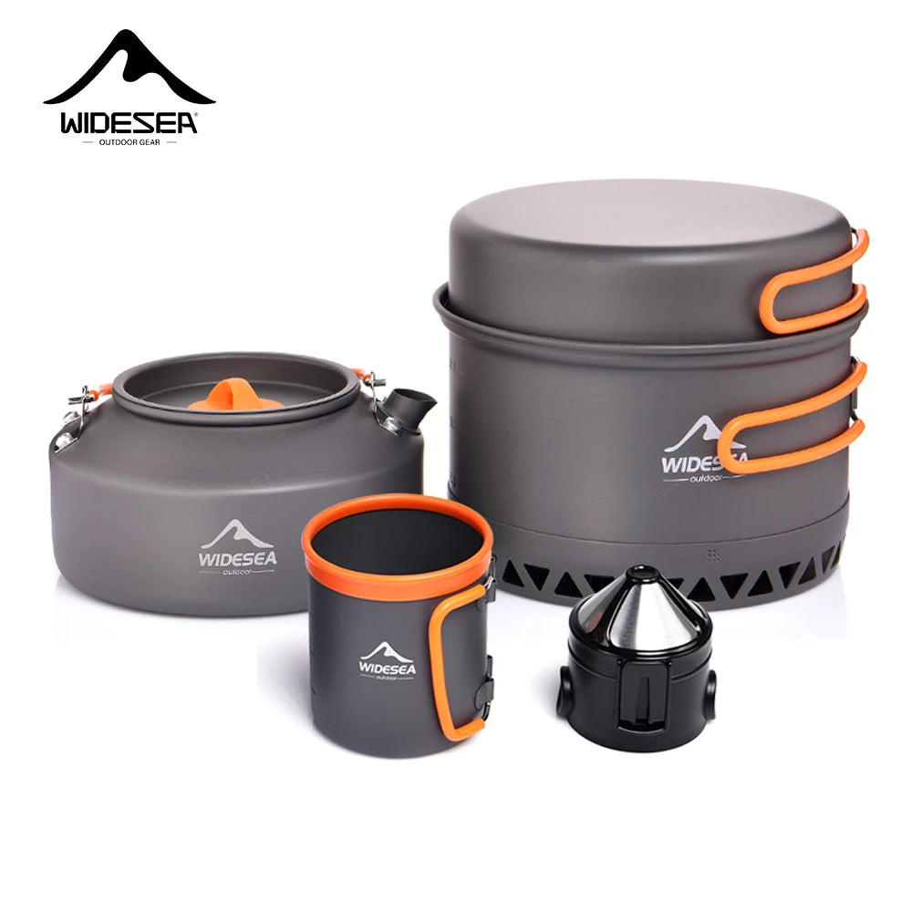 Widesea Outdoor Camping Cookware Set Pots Kettle Cups Utensils