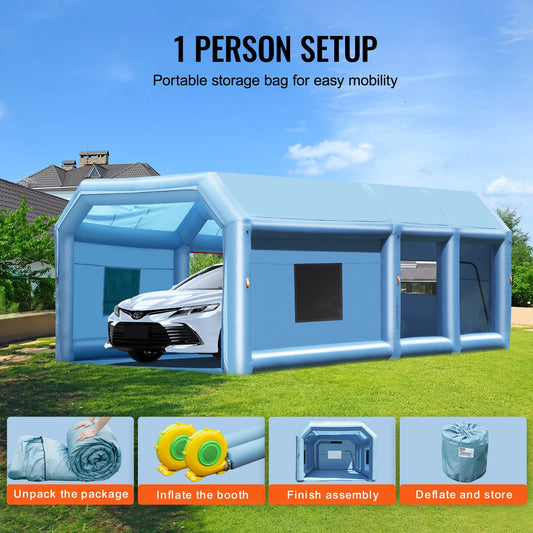 SucceBuy Inflatable Paint Booth With Powerful Blowers And Air Filter