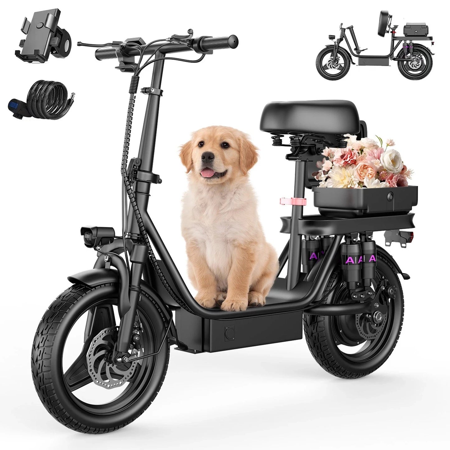 UPlee GQ8 Folding Electric Bike 250W Motor 48V 15A