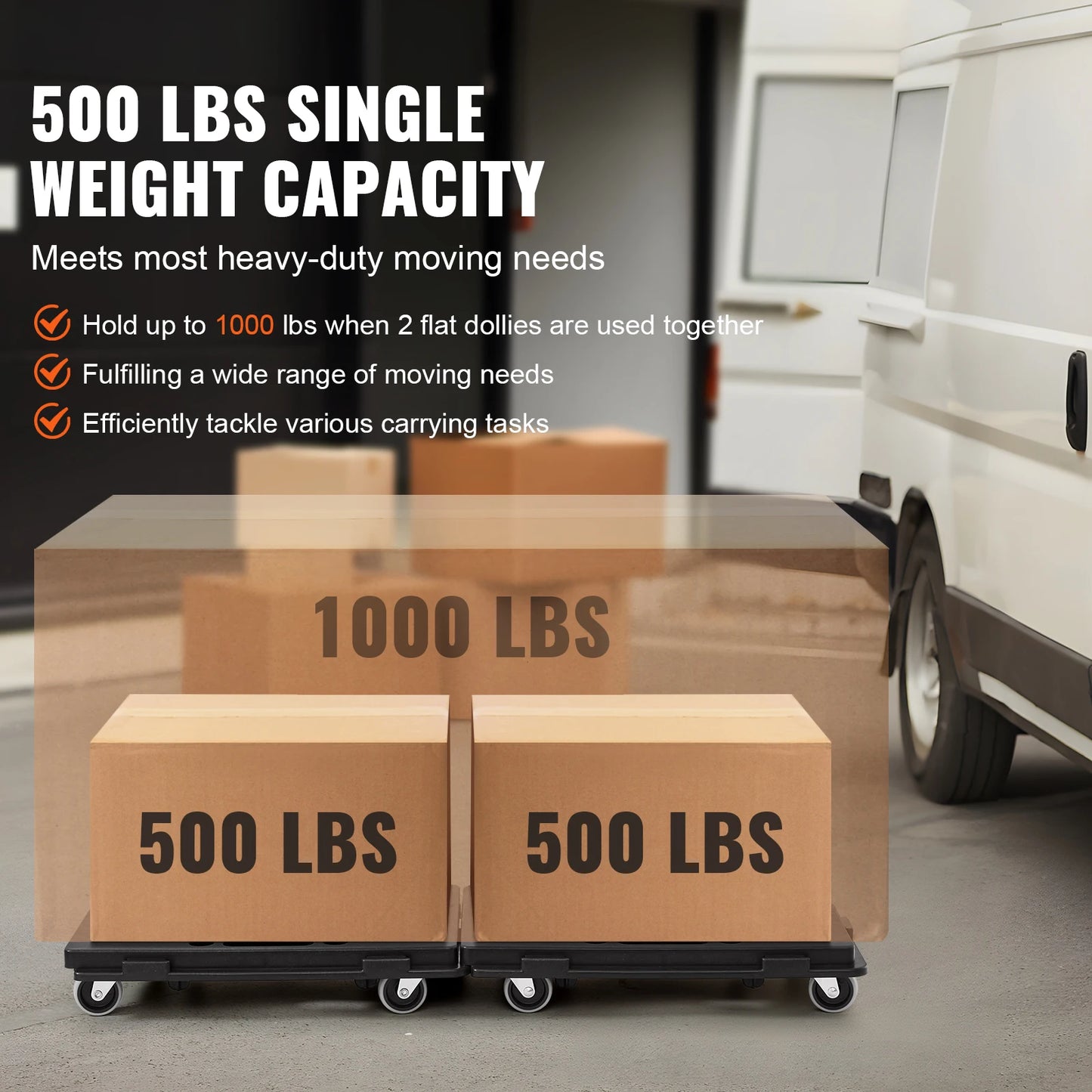 SucceBuy Furniture Mover Dolly With Interlocking Design 500 Lb Capacity