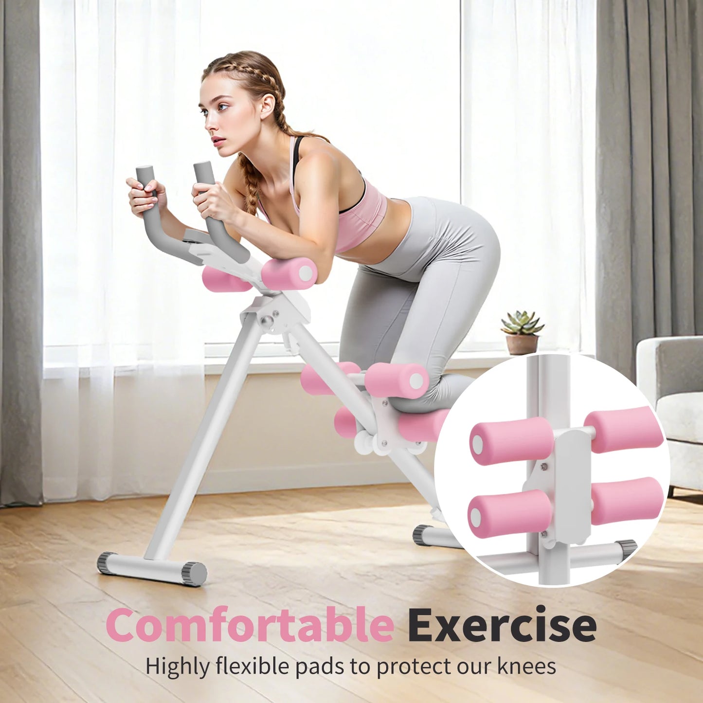 Foldable Ab Machine Core Workout Equipment 4 Level Waist Toner 250 Lb Capacity