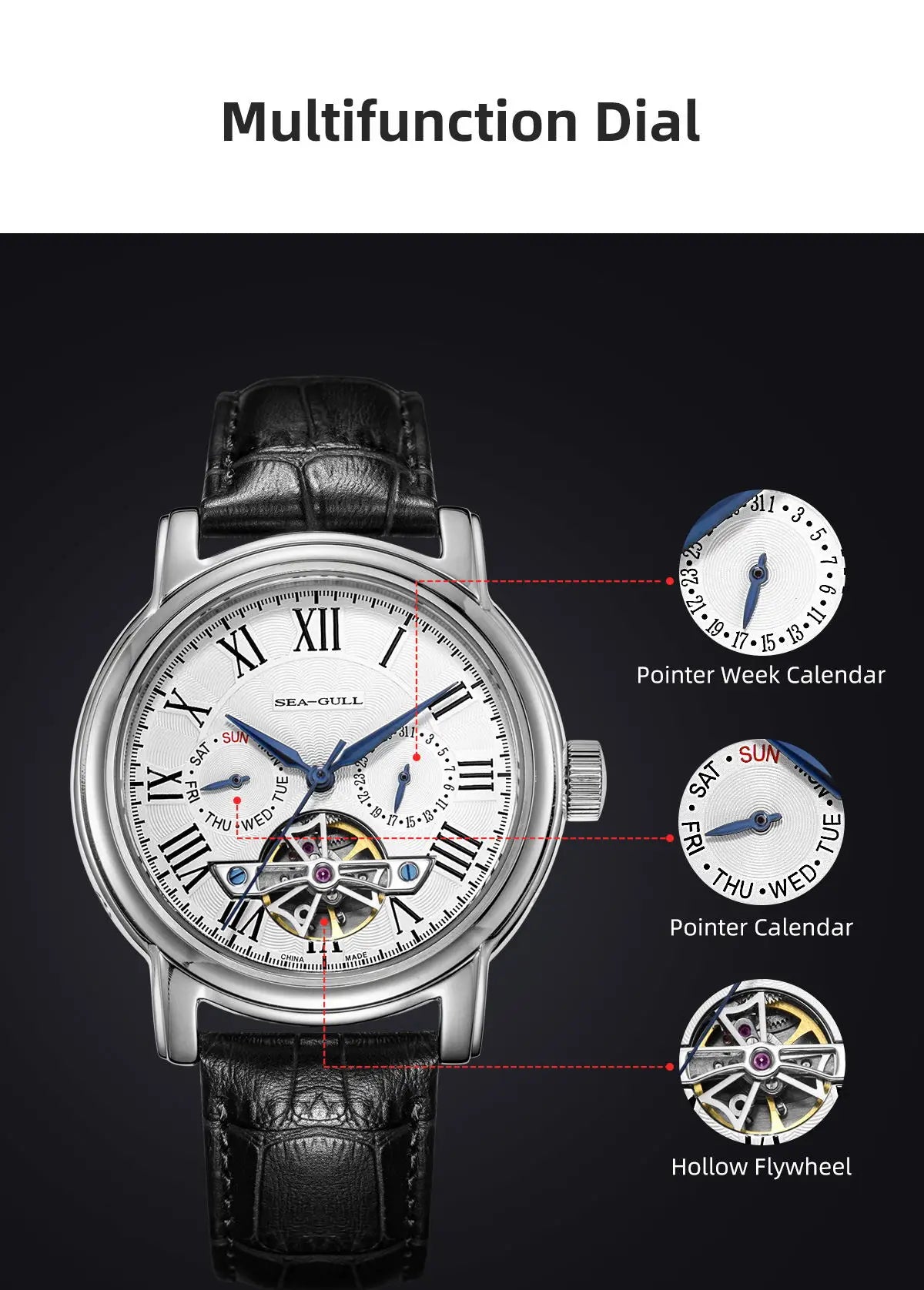 Sea-Gull Stainless Steel Luxury Mechanical Watch For Men