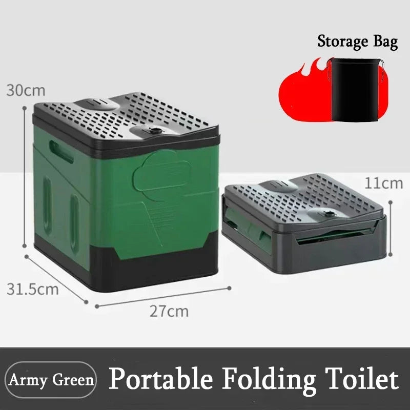 Outdoor Folding Portable Toilet For Camping And Travel Reusable