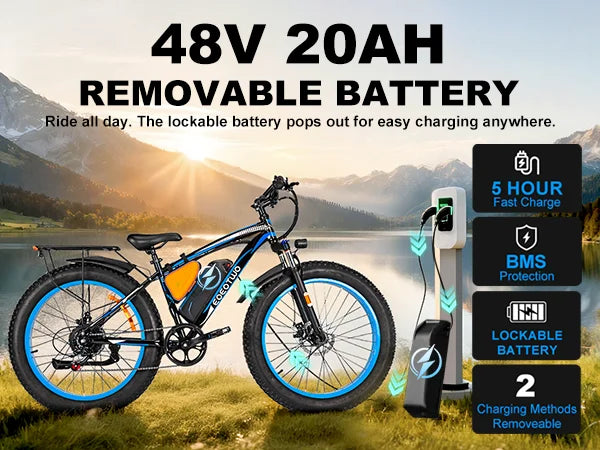 EOEOTWO Fat Tire Electric Bike With Powerful 1000W Motor
