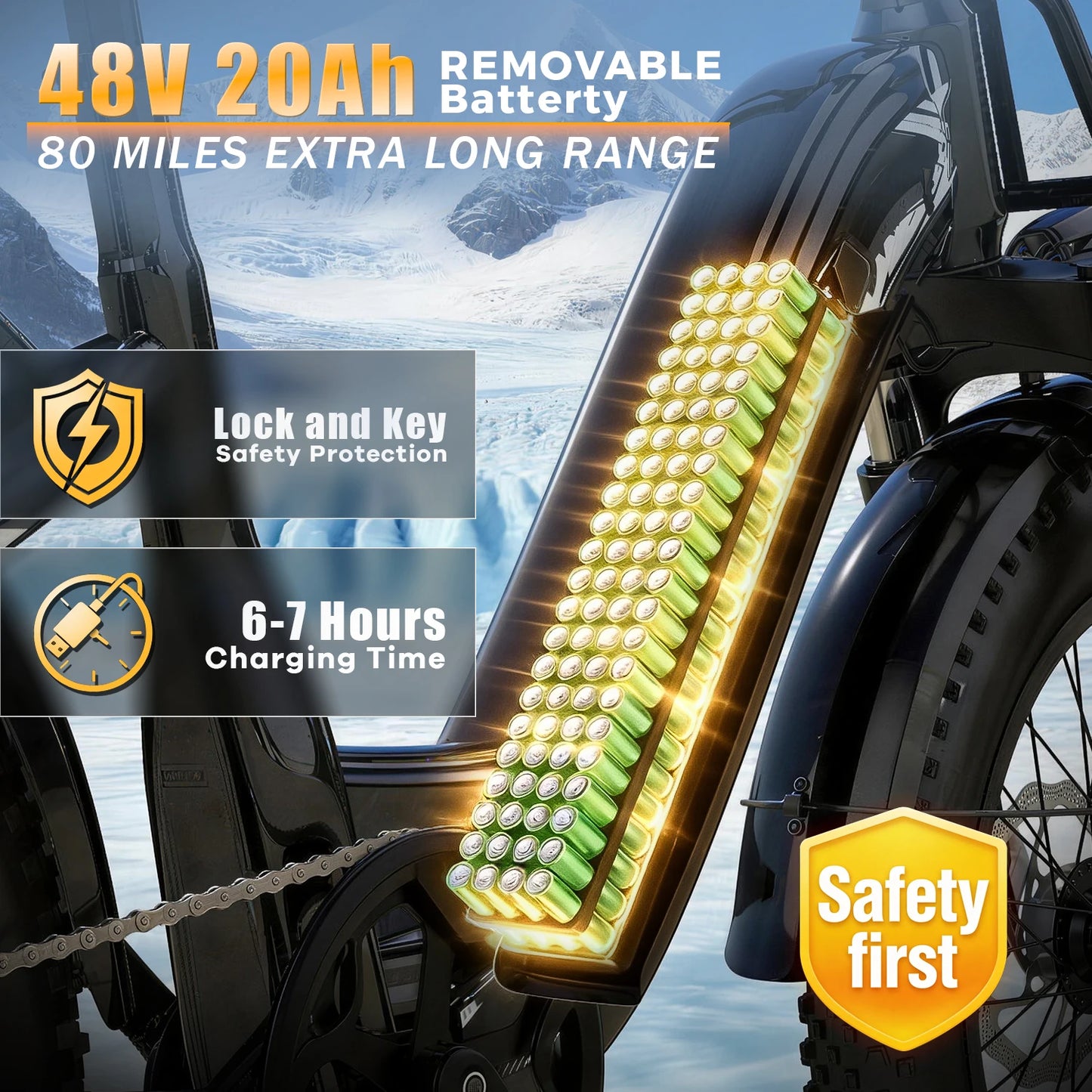 CYBERVELO EK8 Off-Road Electric Bike 1000W Peak 7-Speed 80-Mile Range