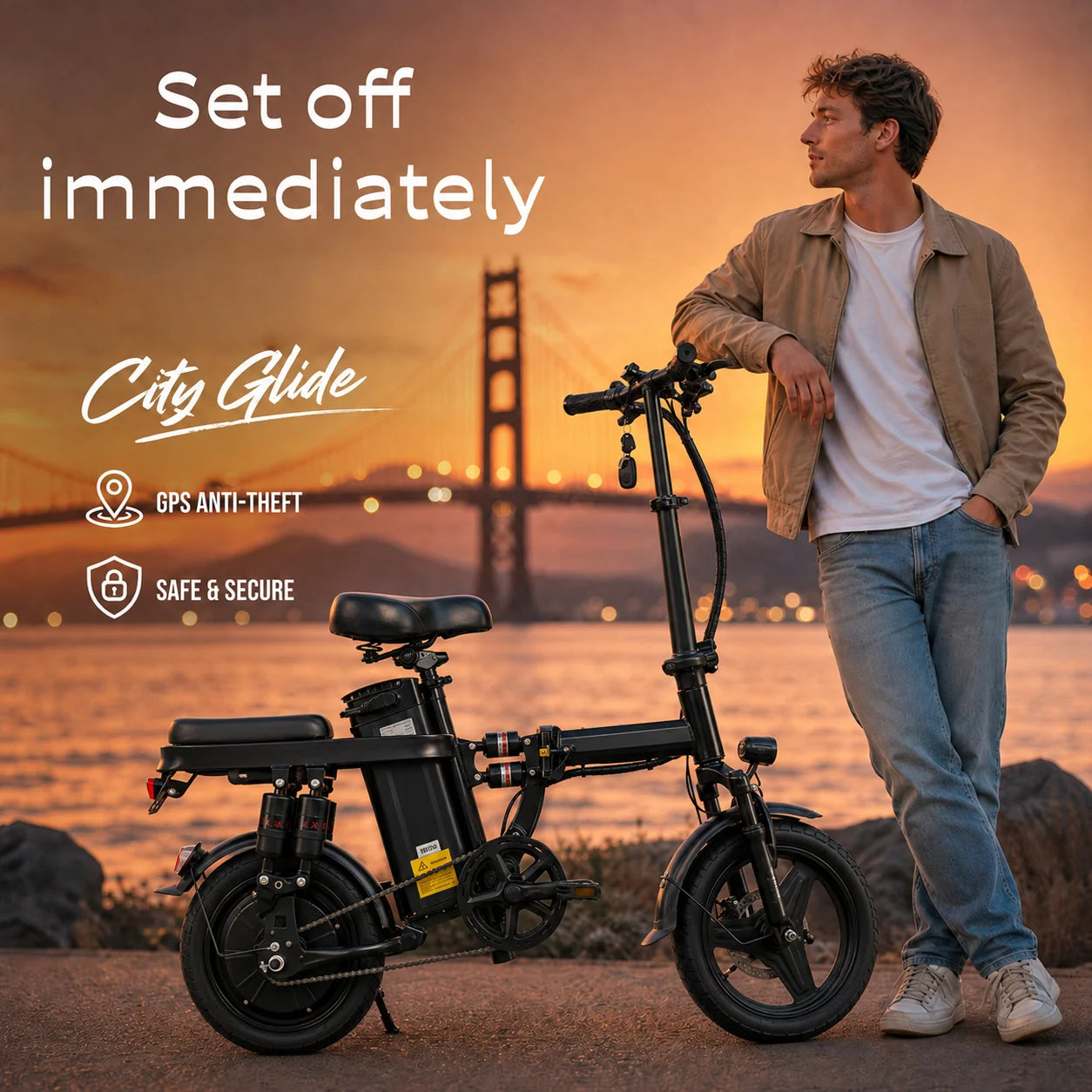 Foldable Electric Bicycle For Adults, 500W Motor, 48V Battery, 8 Shock Absorbers