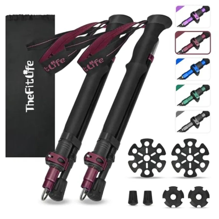 Collapsible Trekking Poles For Hiking With Extra Long Foam Handle