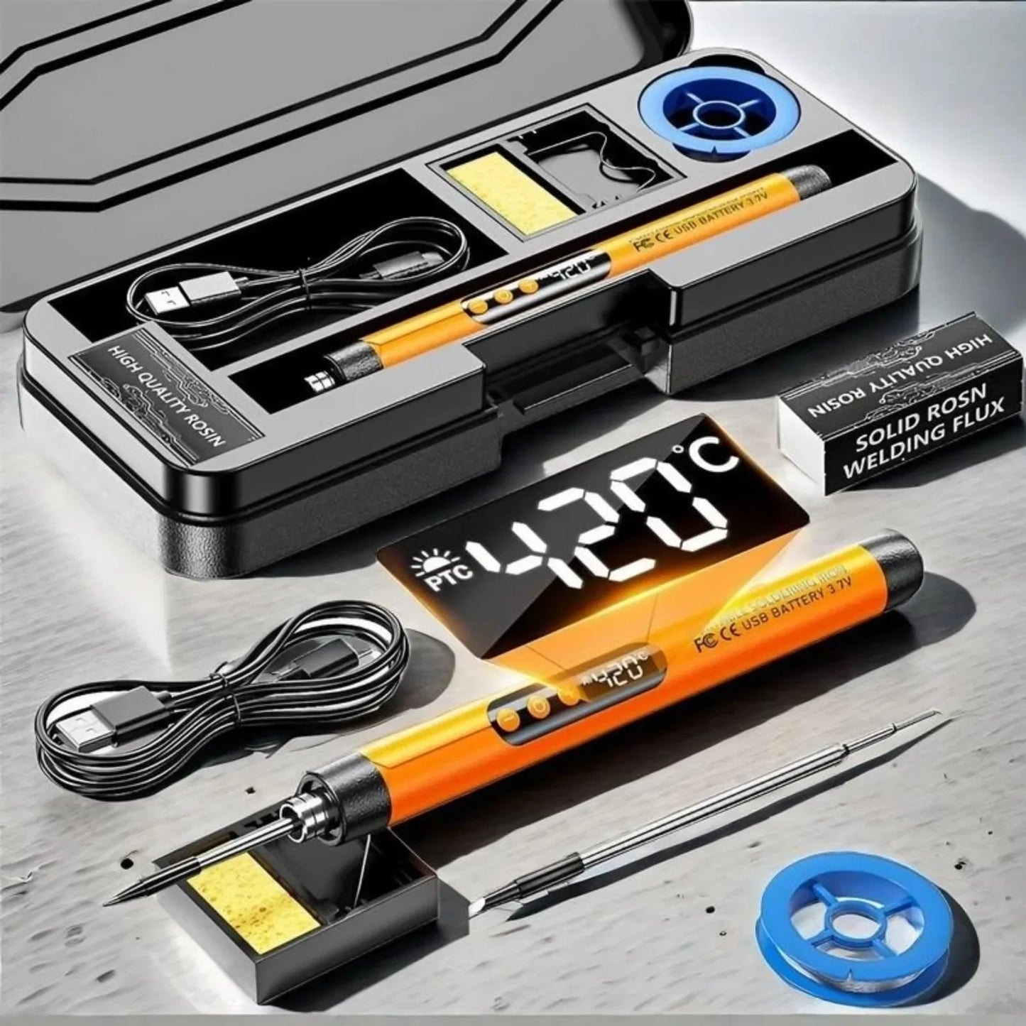 USB Rechargeable Mini Soldering Iron Wireless Pen Type C Charging Control