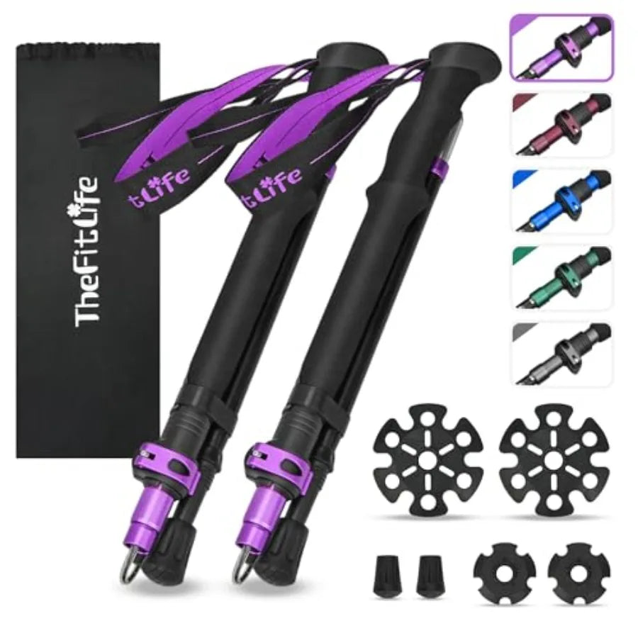 Collapsible Trekking Poles For Hiking With Extra Long Foam Handle