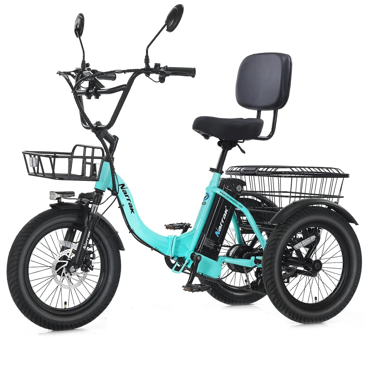 Premium Adult Fat Tire Folding Electric Tricycle Adjustable Handlebars