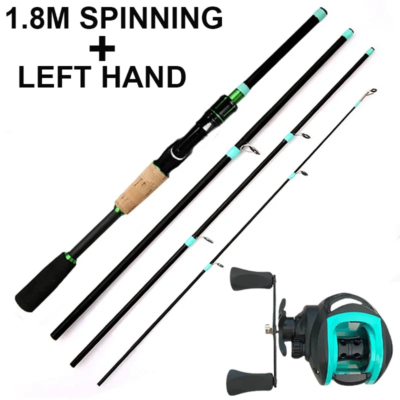 Ultralight Portable Baitcasting Fishing Rod And Reel Set