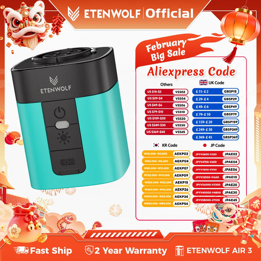 ETENWOLF Air 3 Kabellose Pumpe USBC Schnellladung für Outdoor