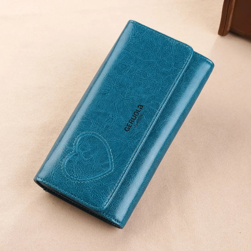 GERUOLA RFID Anti Theft Long Wallet With Demagnetization