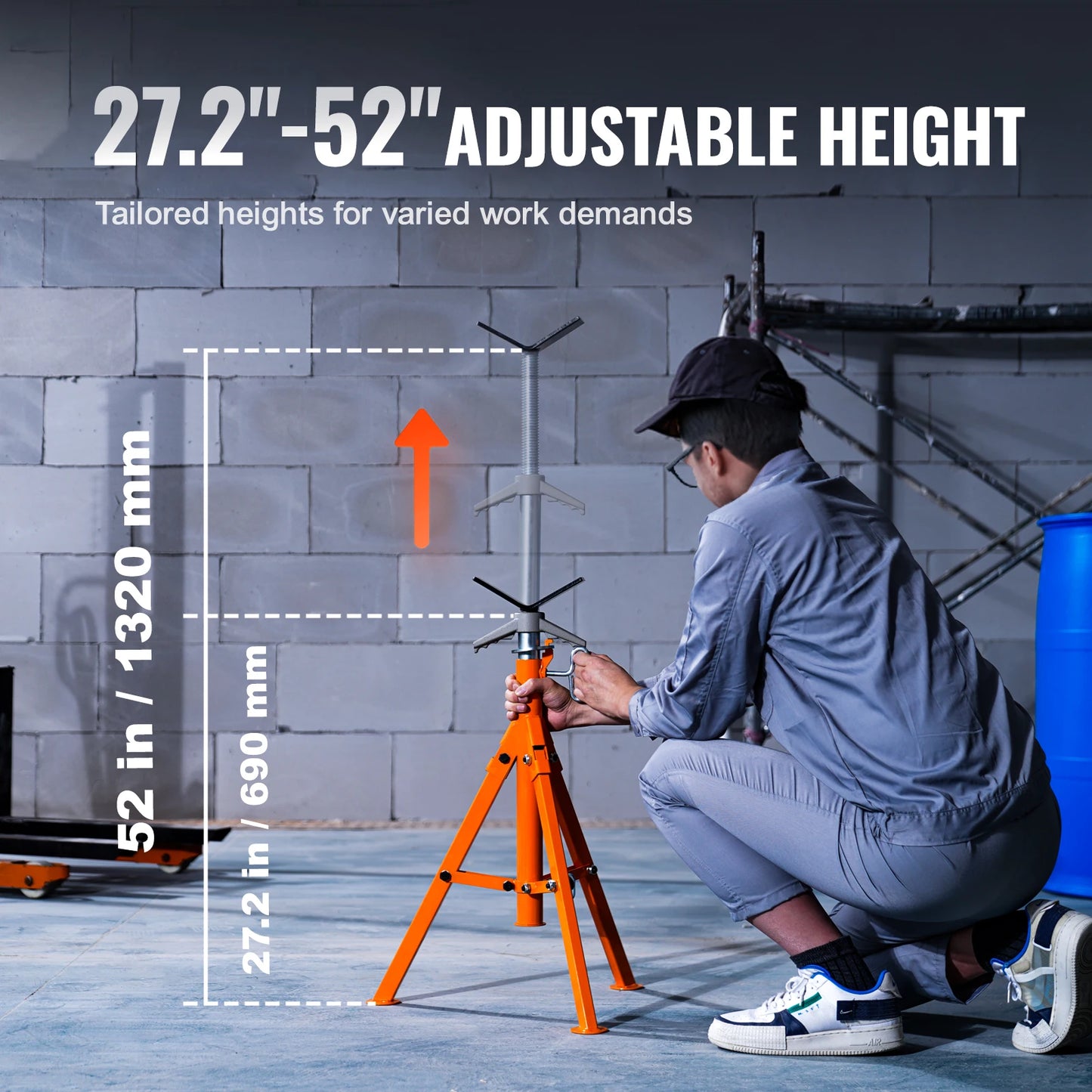 SucceBuy 2500Lbs Pipe Stand V Head Heavy Duty Industrial Grade