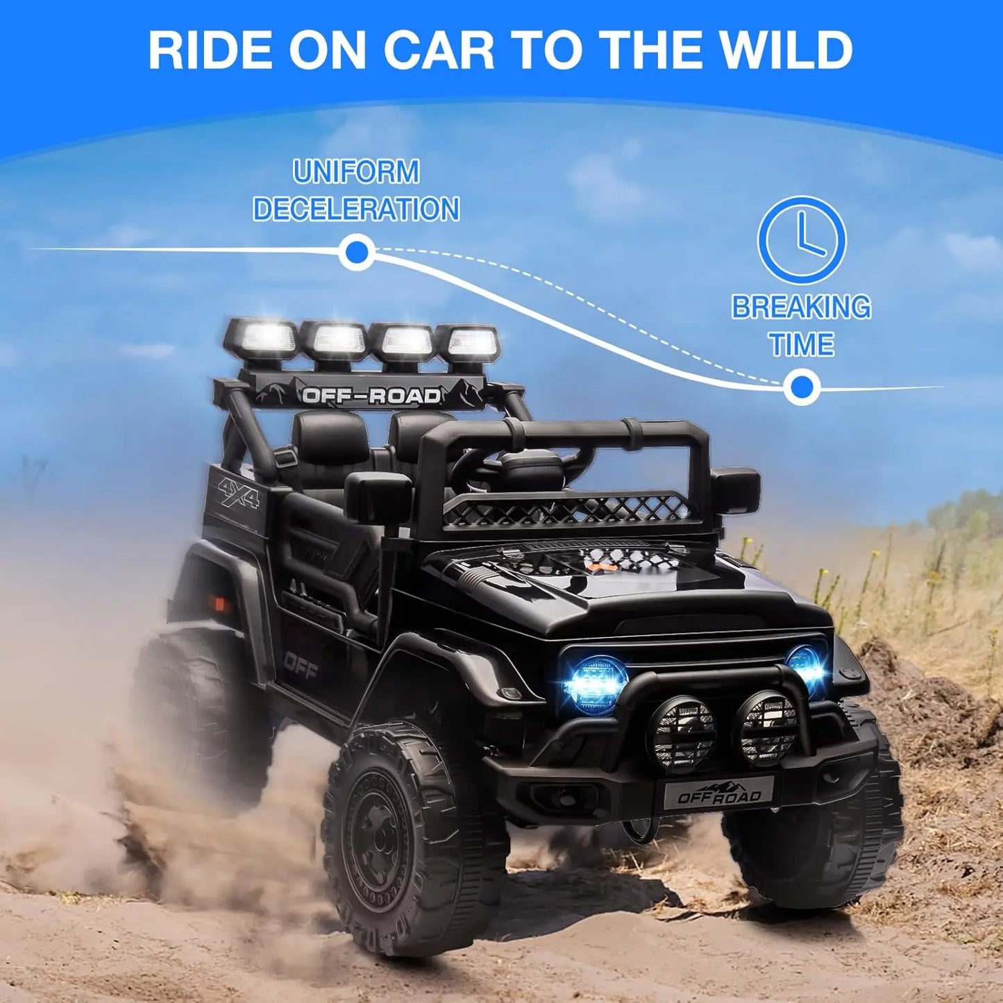 12V Kids Ride On Truck With Remote Control LED Lights