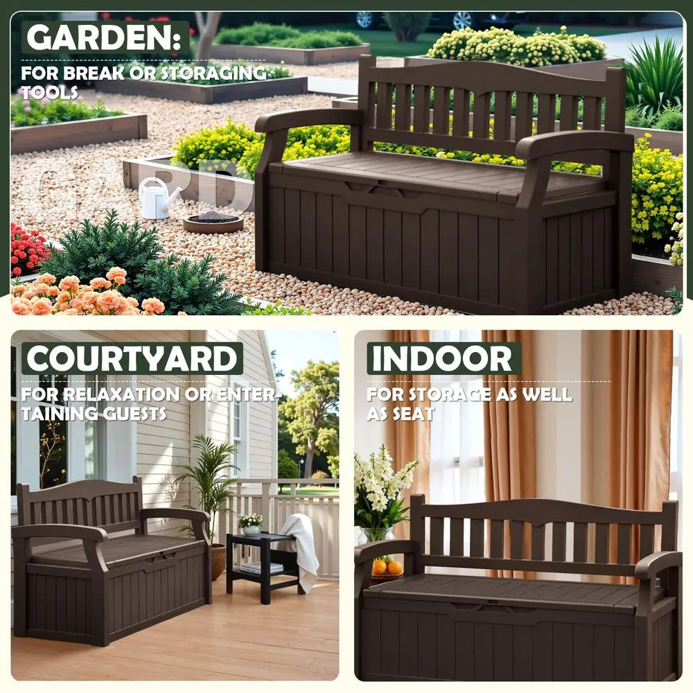 Outdoor Storage Bench With Hidden Lockable Storage