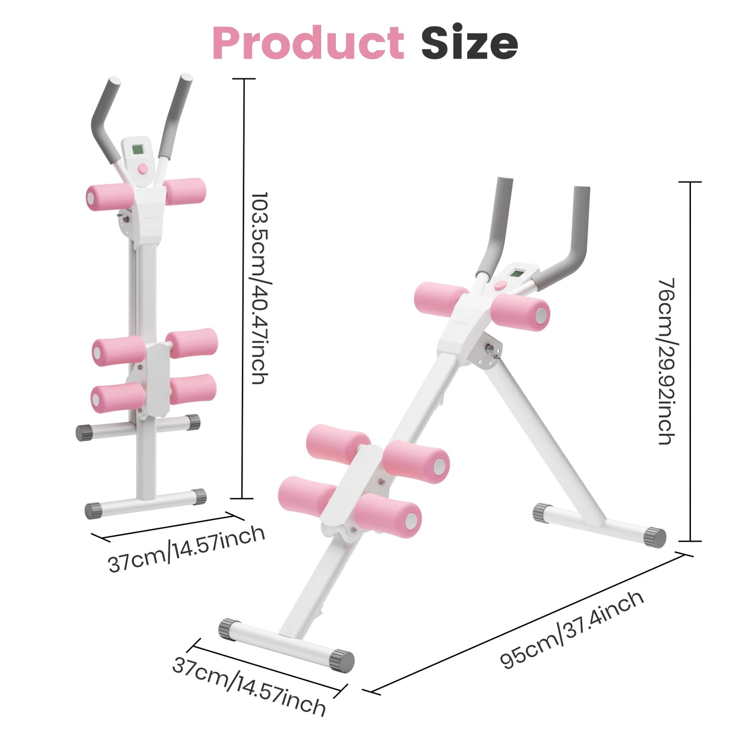 Foldable Ab Machine Core Workout Equipment 4 Level Waist Toner 250 Lb Capacity