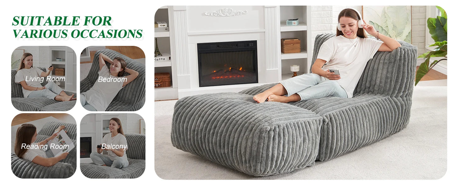 Bean Bag Lounger Chair With Memory Foam
