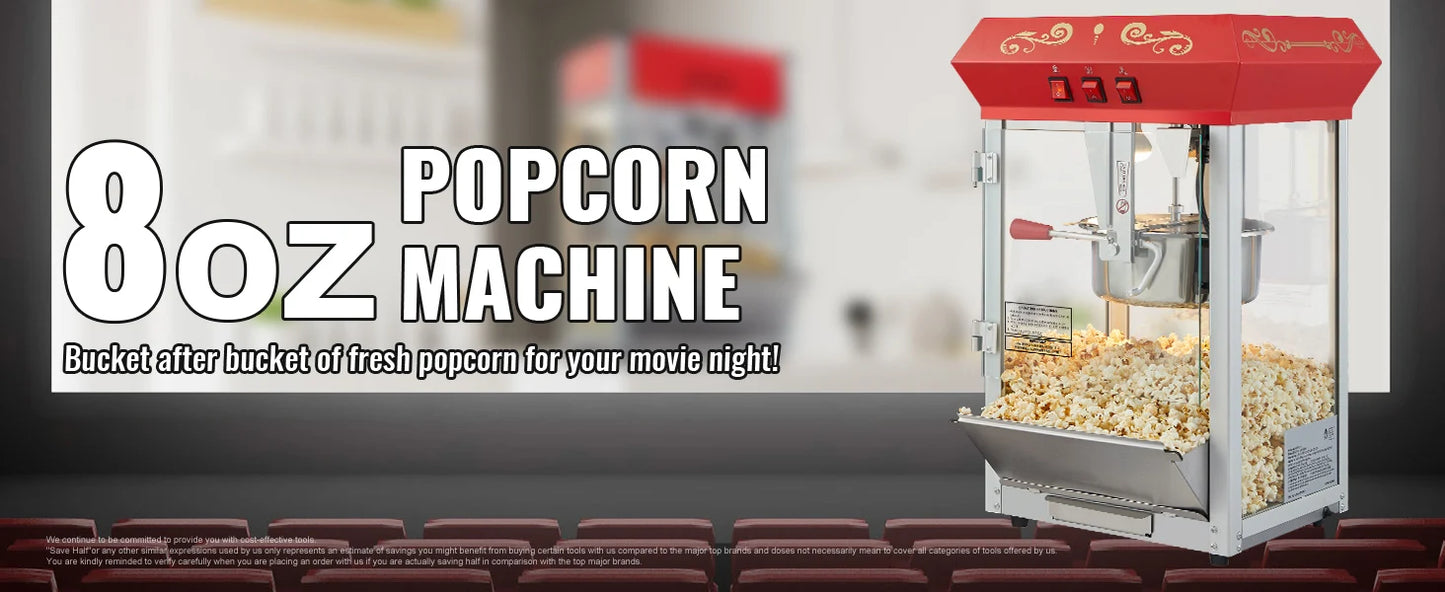 Succebuy Popcorn Maker Commercial Popper Machine SUS304 Heating Tube