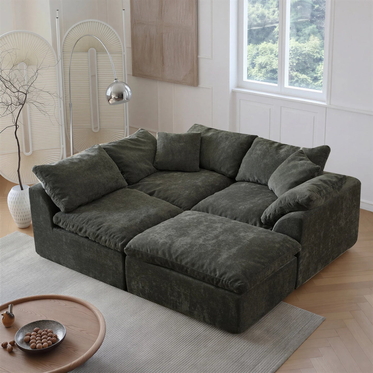 Yeflixvrau Modern L Shaped Sectional Sofa With Removable Cushions