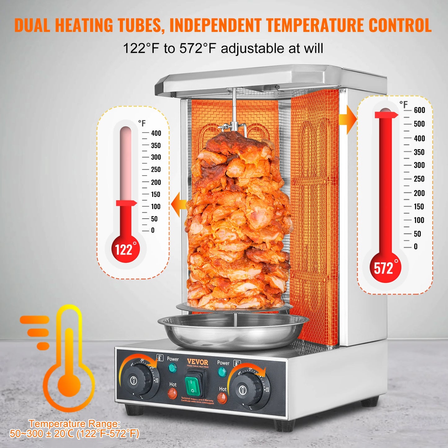 SucceBuy Shawarma Grill Machine Electric Vertical Rotisserie Oven