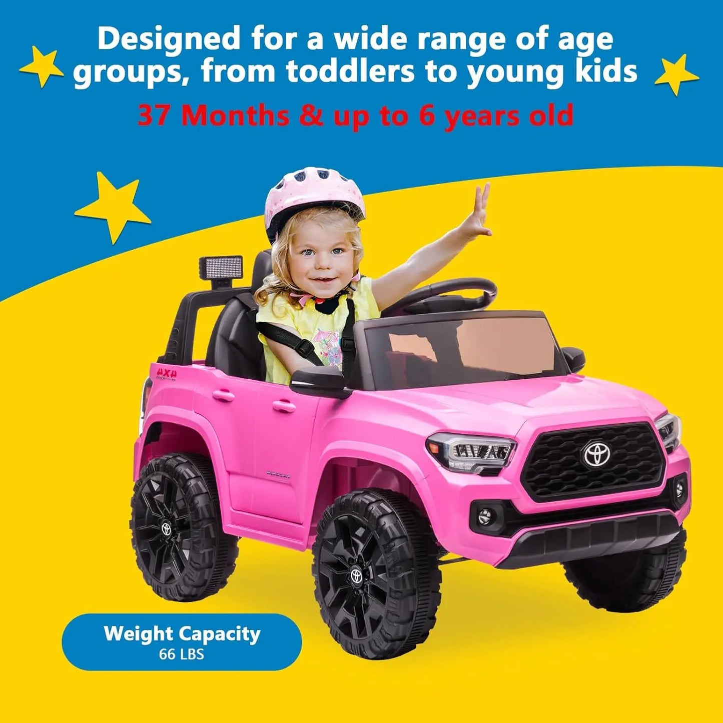 HiMISS 12V Kids Ride On Car With Remote And LEDHeadlights