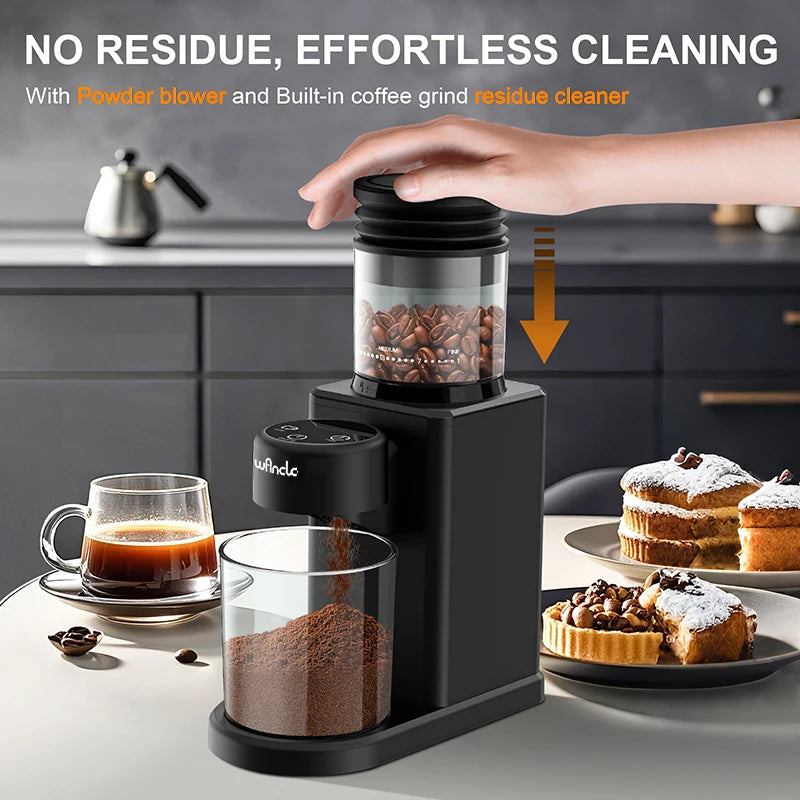 KIRAINAFLY Automatic Conical Burr Coffee Grinder With Touchscreen