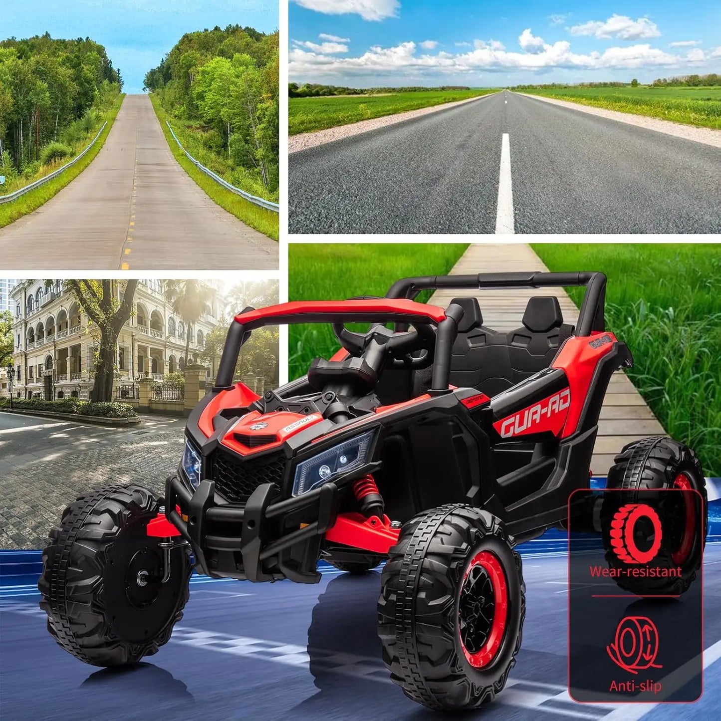 24V Kids Ride On UTV With Remote Control 2x200W Motors LED Lights