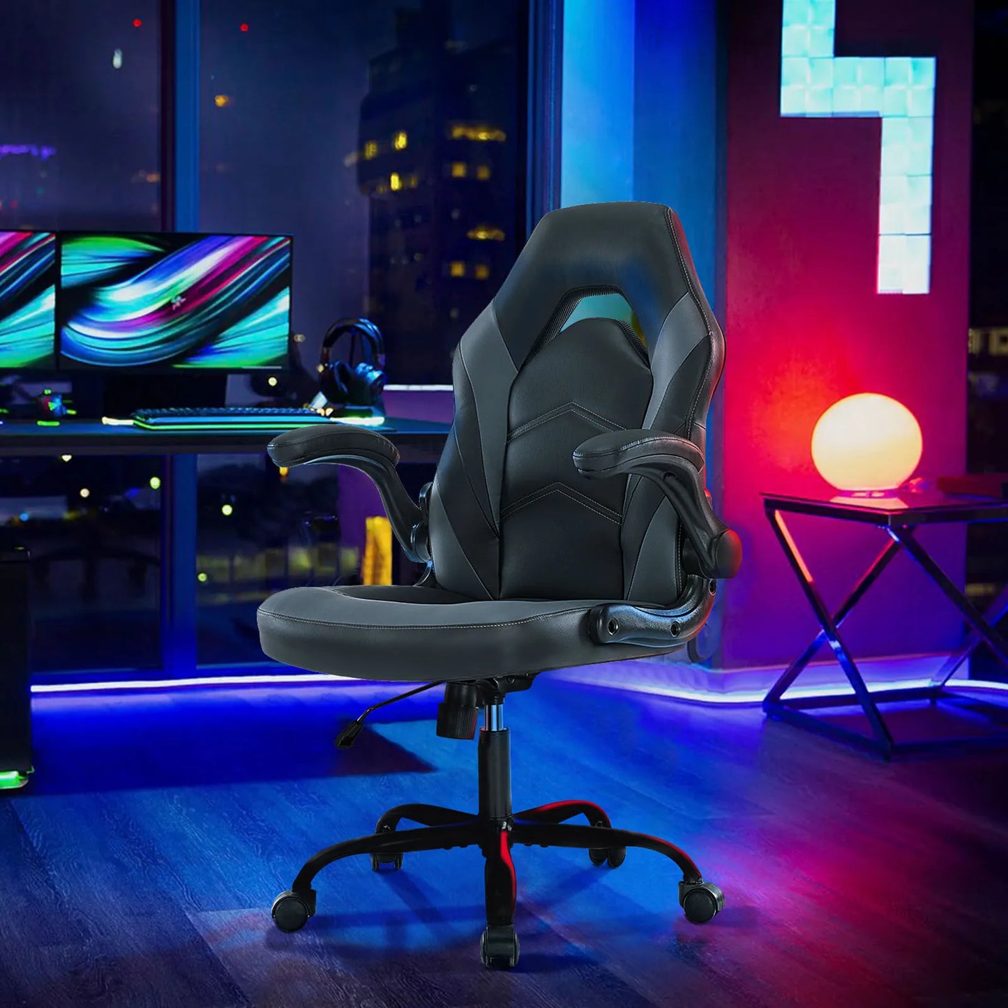 JHK Ergonomic Office Gaming Chair Adjustable PU Leather Racing Chair
