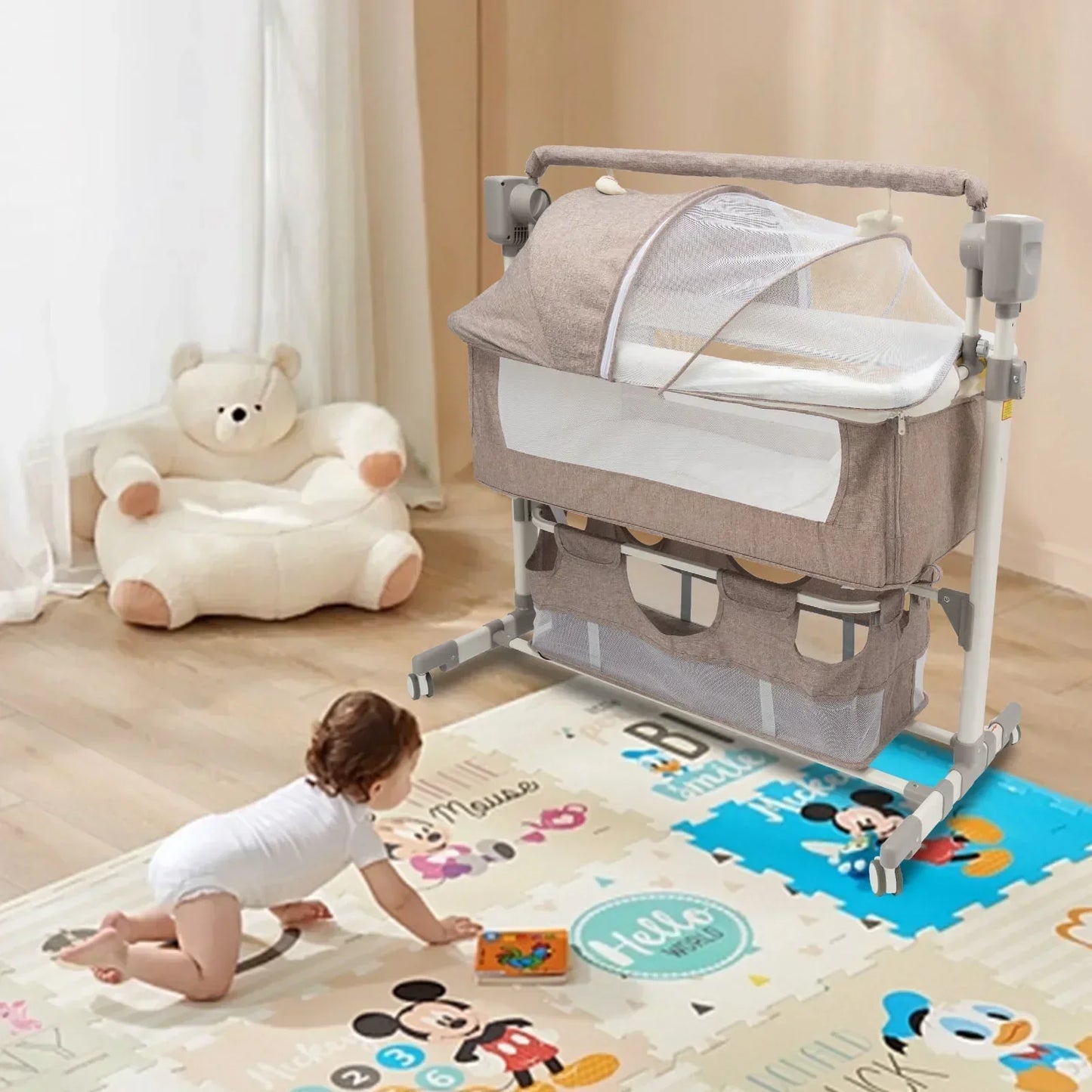 Smart Electric Baby Bassinet Bedside Sleeper With Music Automatic Cradle