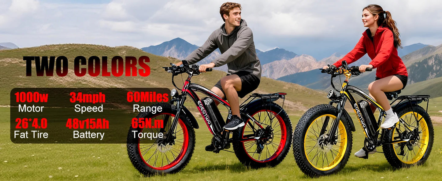 EOEOTWO 1500W Fat Tire Electric Bike For Adults All Terrain