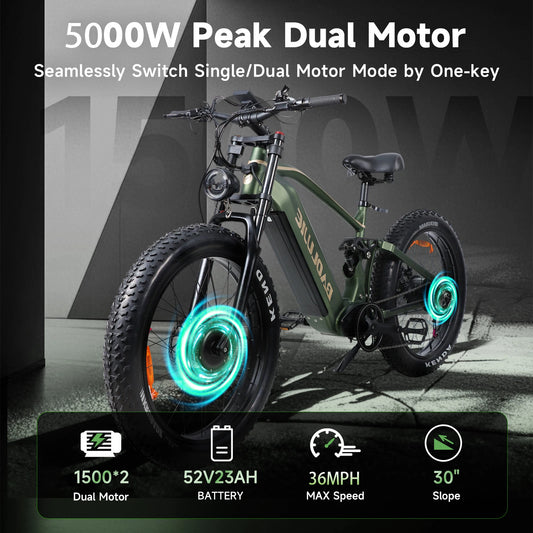 Baolujie P2 Electric Bike Motor 3000W With 52V Battery