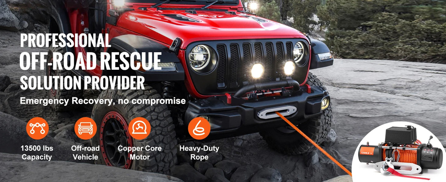 SucceBuy 13500Lb Electric Winch With Wireless Remote
