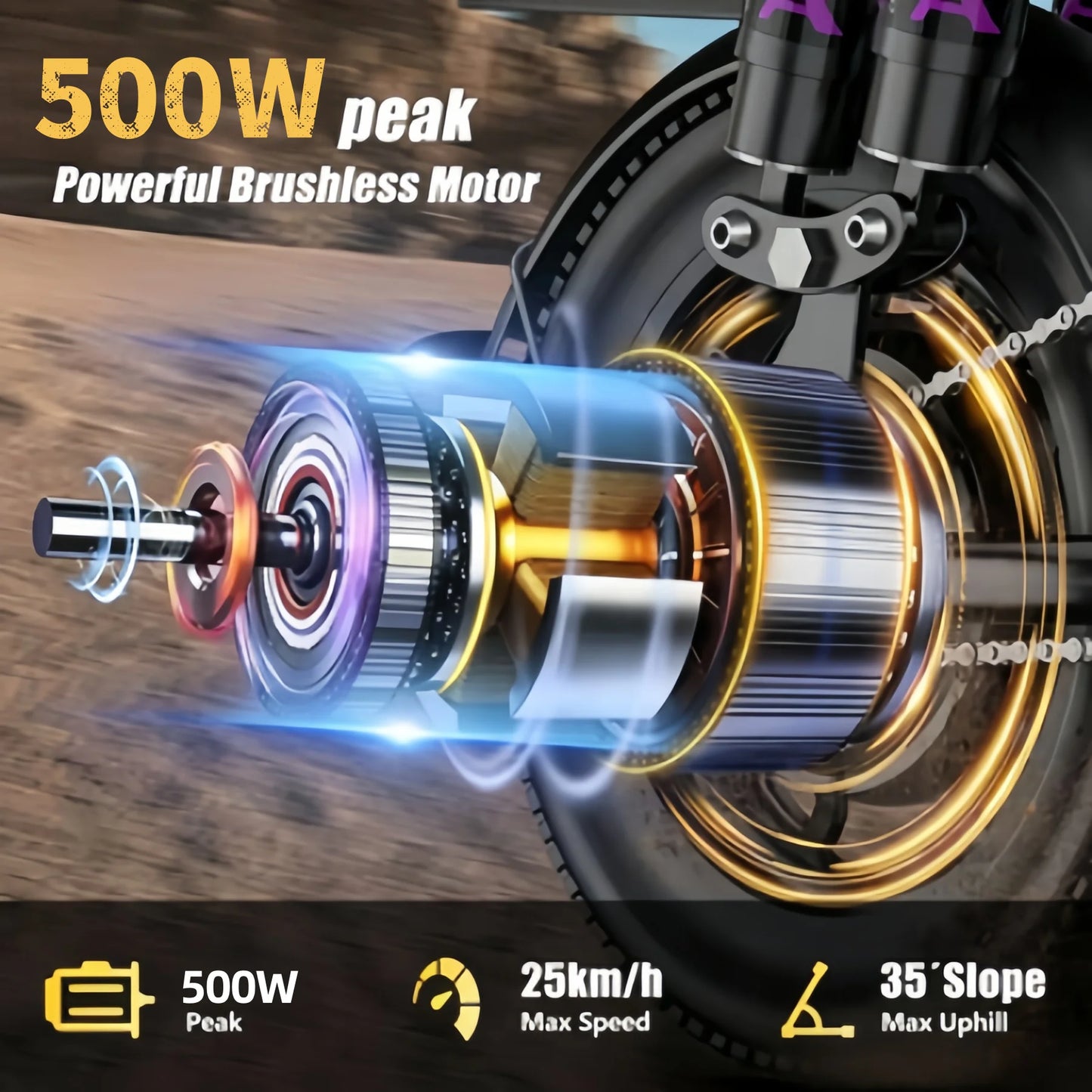 Foldable Electric Bicycle For Adults, 500W Motor, 48V Battery, 8 Shock Absorbers