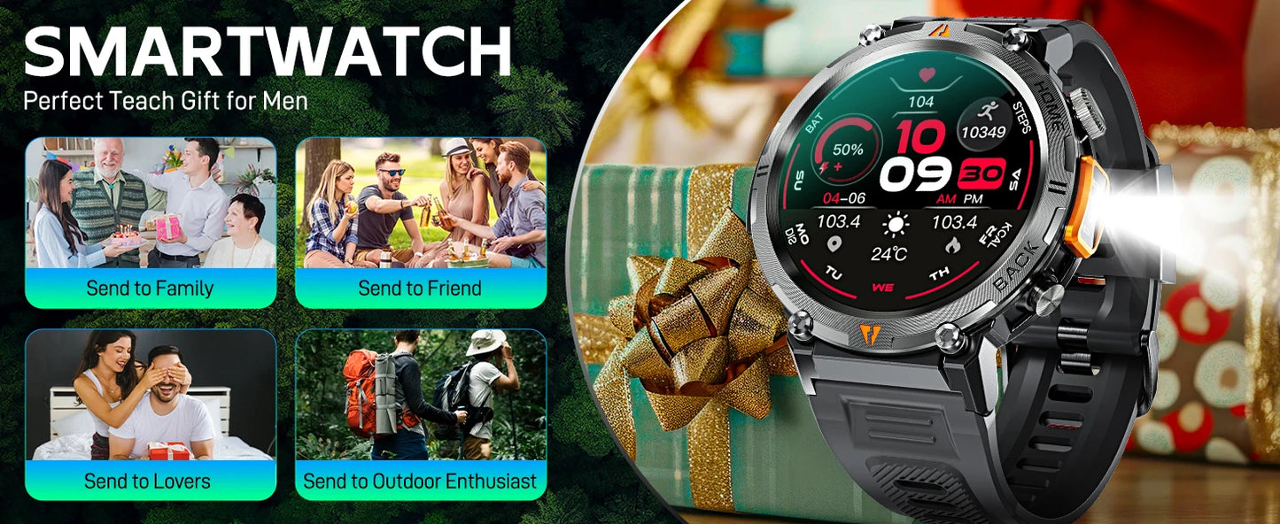 EIGIIS KE3 Smart Watch 3ATM Waterproof Health Monitor with Bluetooth