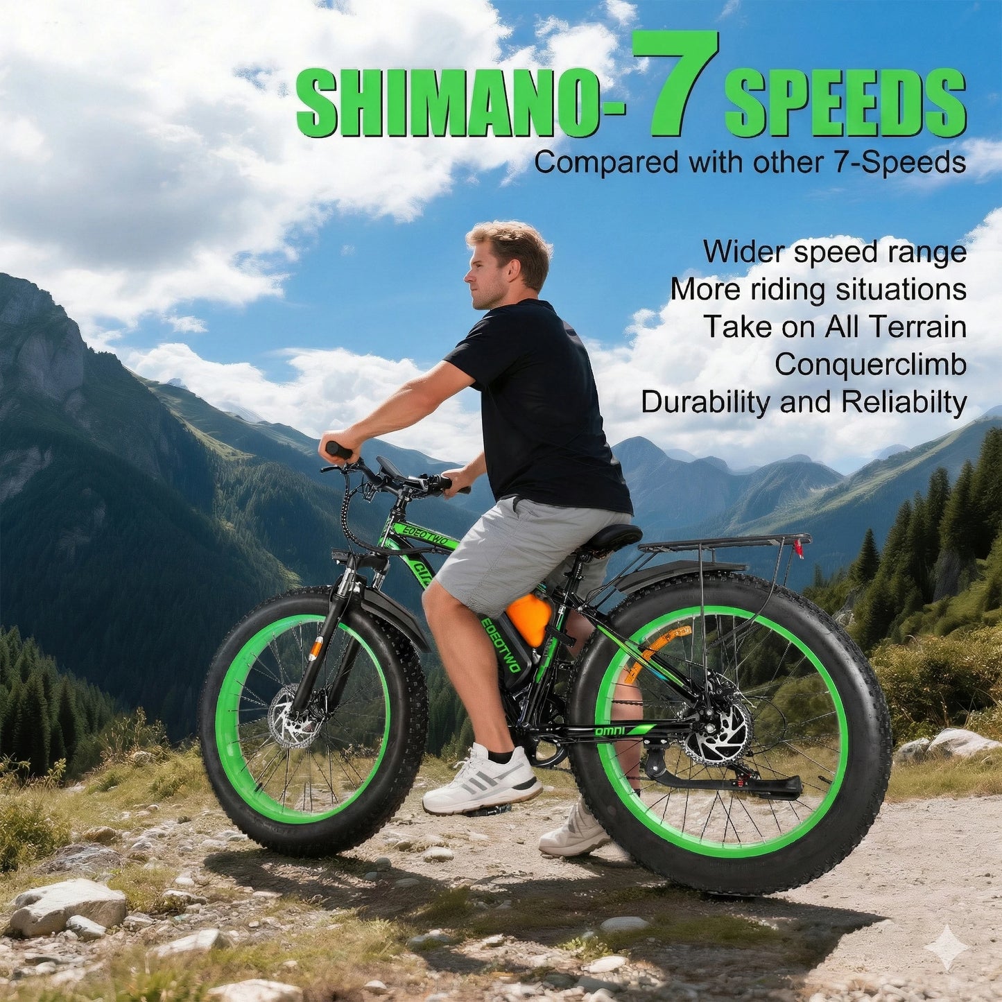EOEOTWO Fat Tire Electric Bike With Powerful 1000W Motor