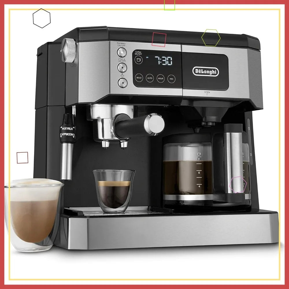 Upgraded All-in-One Coffee And Espresso Machine With Adjustable Milk Frother